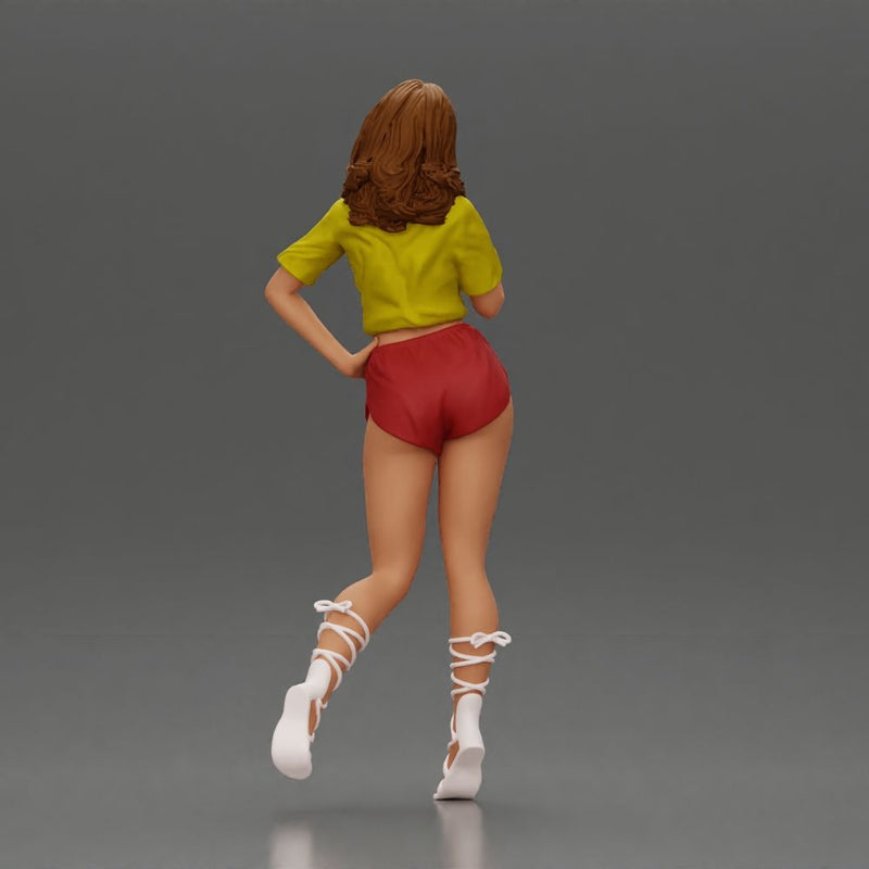 Confident and Stylish Woman in Chic Summer Outfit Posing Playfully - Only-Games
