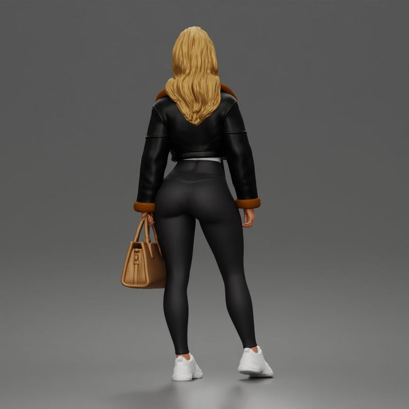 Trendy City Girl Carrying Handbag While Rocking Casual Winter Look