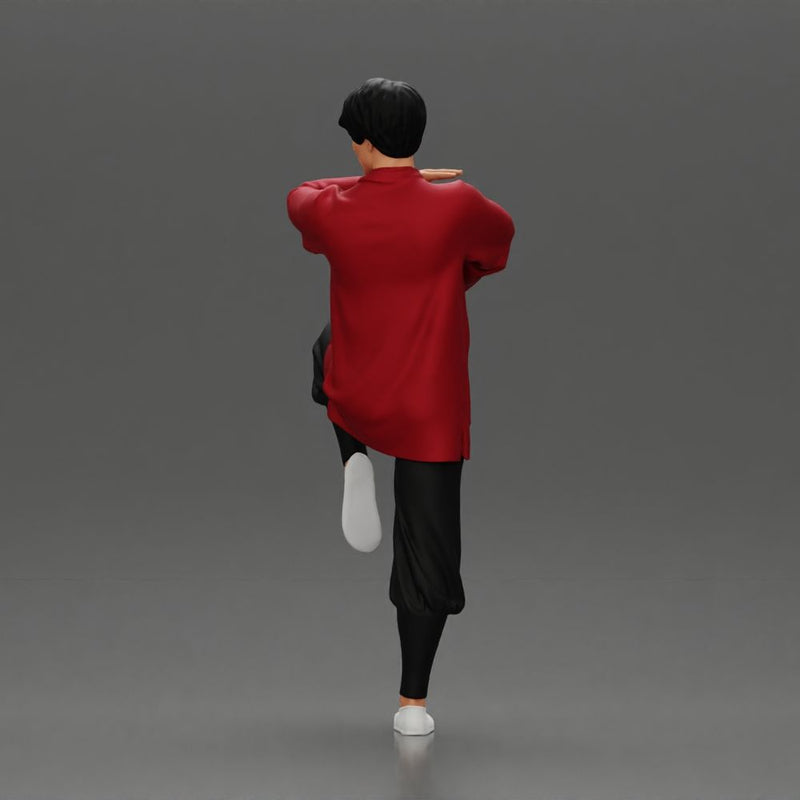 Martial Artist in Action Pose Wearing Traditional Kung Fu Outfit - Only-Games