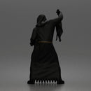 Hooded Masked Figure Holding Knife With Rope Belt Robe Style