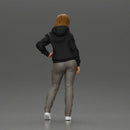 Casual girl with hoodie and sweatpants, striking a confident pose - Only-Games
