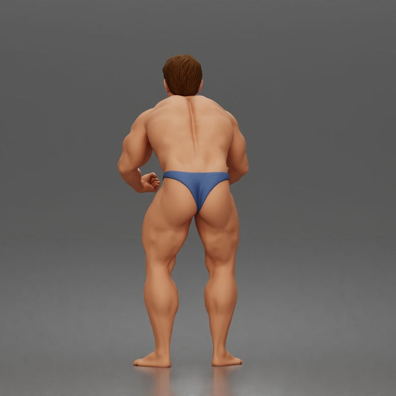 Bodybuilder flexes muscles posing trunks onstage powerhouse - Only-Games