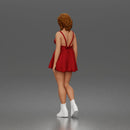 Standing woman in Sleeveless Bow Dress With Platform Ankle Boots