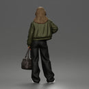Confident Hand On Hip Poser Holding Bag Jacket Pants Sneakers