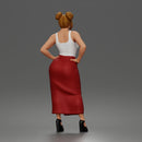 Confident Woman Posing Boldly While Rocking Dramatic Slit Skirt Look