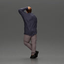 Fashion model posing casually in open shirt cargo pants relaxed stance - Only-Games