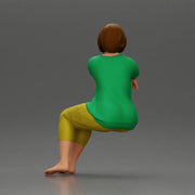Calm woman sits midair with grace arms folded legs crossed in peace - Only-Games