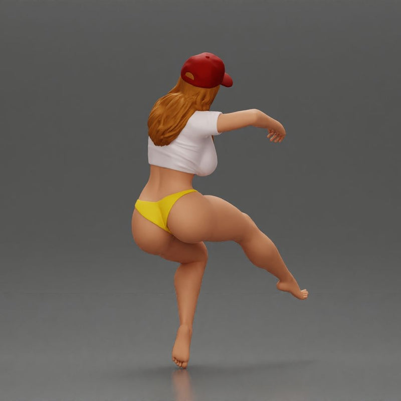 Sexy girl in cap thinking and playfully posing - Only-Games