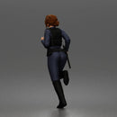 Running Law Enforcement Officer with Tactical Vest and Boots