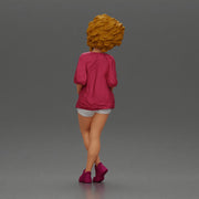 Stylish woman posing confidently with voluminous hair and trendy outfit - Only-Games
