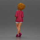 Stylish woman posing confidently with voluminous hair and trendy outfit - Only-Games
