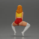 Sexy girl sitting at home wearing shorts and mini shirt at home - Only-Games