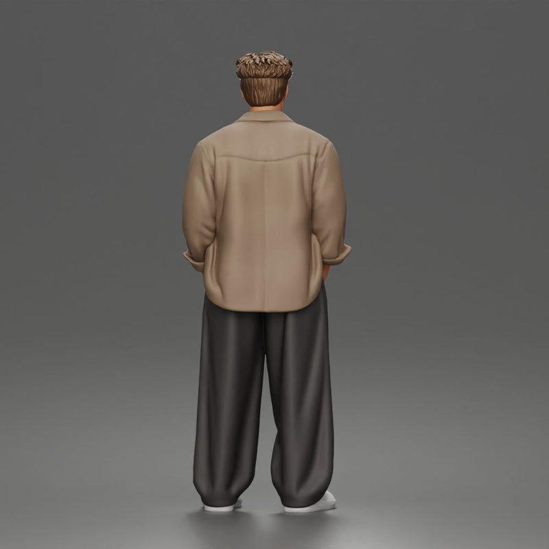 Relaxed Hands In Pockets Poser in Jacket Shirt Pants Sneakers