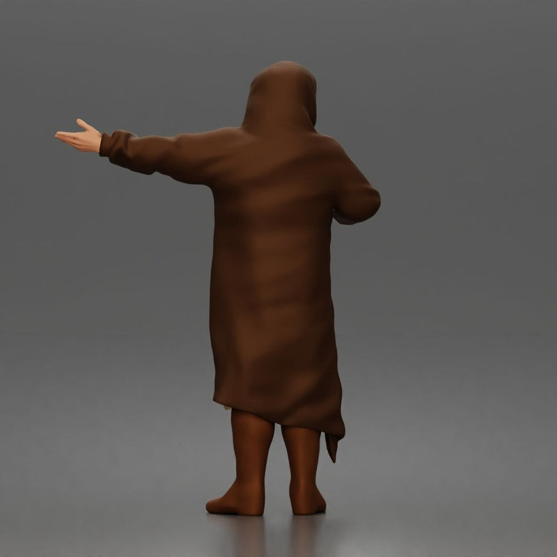 Desert Wanderer Guide Character in Hooded Robe and Masked Outfit - Only-Games