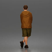 Man crosses arms wearing hoodie shorts sneakers relaxed - Only-Games