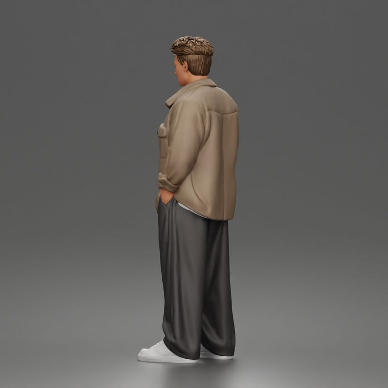 Relaxed Hands In Pockets Poser in Jacket Shirt Pants Sneakers
