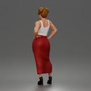 Confident Woman Posing Boldly While Rocking Dramatic Slit Skirt Look