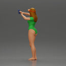Woman in Green Swimsuit Taking a Selfie with Peace - Only-Games