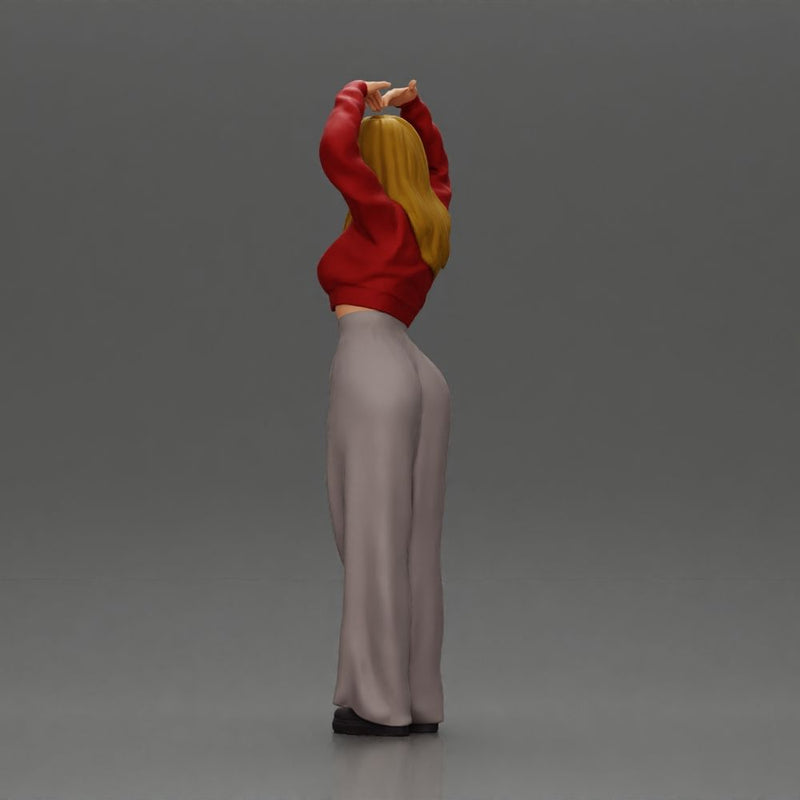 Confident woman striking a heart-shaped pose with joyful energy - Only-Games