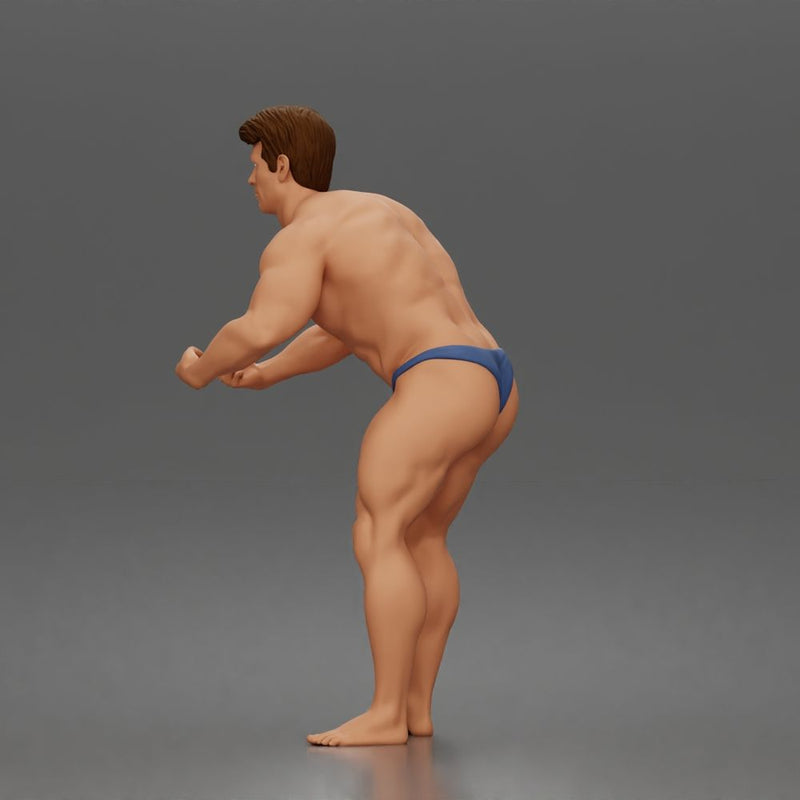 Bodybuilder flexes muscles posing trunks onstage powerhouse - Only-Games
