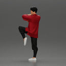 Martial Artist in Action Pose Wearing Traditional Kung Fu Outfit - Only-Games