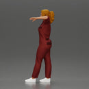 woman in jumpsuit leaning pointing forward ready for action - Only-Games