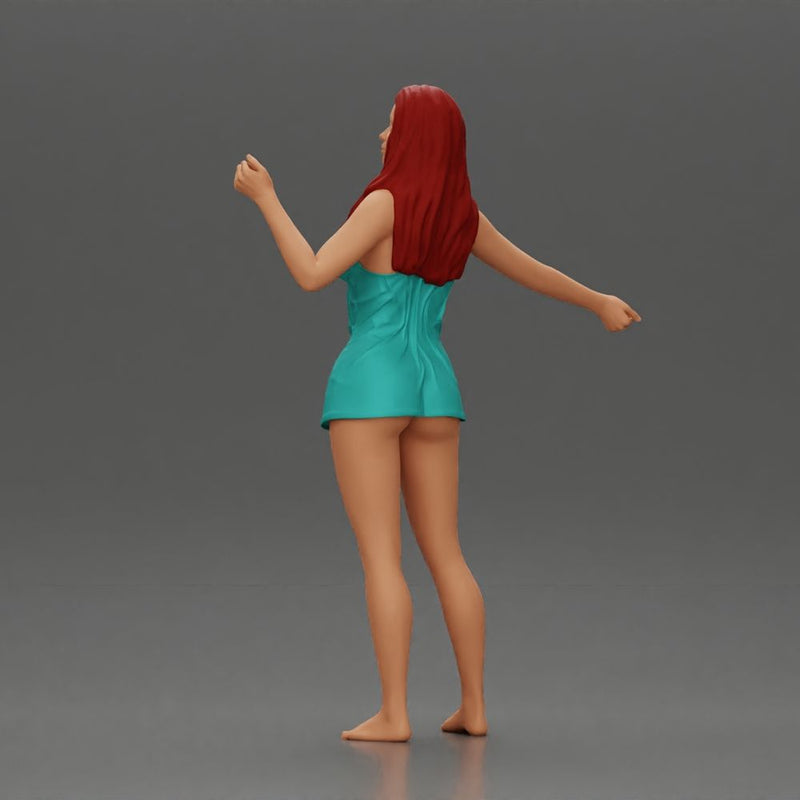 woman wearing a wet shirt moving gracefully with her arms in motion - Only-Games
