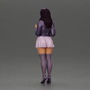 Beautiful girl standing in jacket and dress waiting for someone for a date - Only-Games