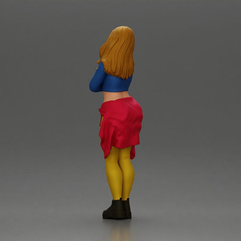 Casual yet confident woman in vibrant colors, striking a thoughtful pose - Only-Games