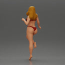 Stylized female figure posed dynamically in minimal attire - Only-Games