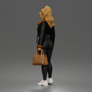 Trendy City Girl Carrying Handbag While Rocking Casual Winter Look