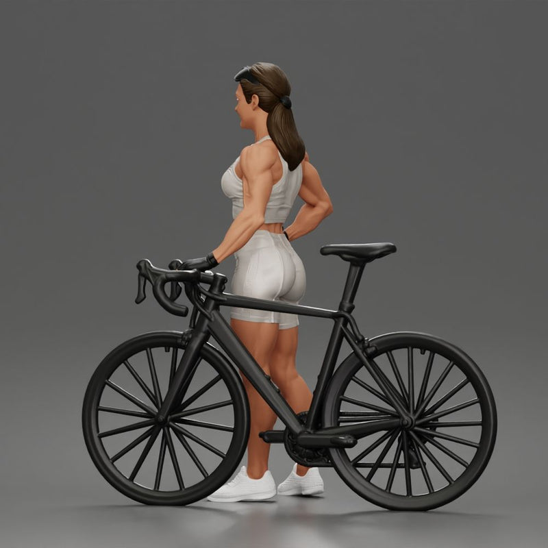 Confident Cyclist Standing with bicycle