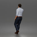 man smoking wearing sunglasses collared shirt trousers leather shoes