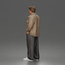 Relaxed Hands In Pockets Poser in Jacket Shirt Pants Sneakers