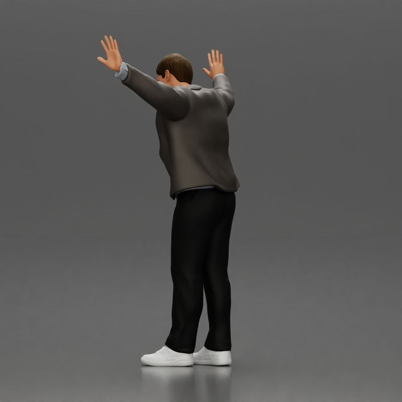 Man in Stylish Jacket and Sneakers Leaning Against the Wall - Only-Games