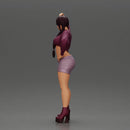 Woman in purple outfit striking a playful pose with braids and heels - Only-Games