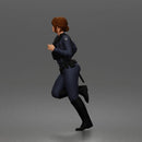 Running Law Enforcement Officer with Tactical Vest and Boots