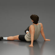 Casual Pose Relaxed Man Sitting with Comfortable Clothing and Footwear - Only-Games