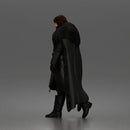 Fearless Warrior Walking Proudly in Heavy Armor and Fur Cloak
