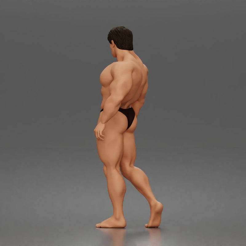 The muscular Arnold walks forward confidently showcasing his sculpted physique - Only-Games