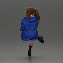 Stylish Woman in Blue Jacket Relaxing with Confident Poise - Only-Games