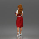 Woman standing In Belted Pinafore Dress Over Blouse With Heeled Sandals