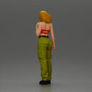 Urban dancer showcasing attitude in red tube top cargo pants pose - Only-Games