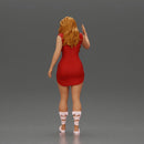 Graceful woman waving with elegance and a warm expression - Only-Games