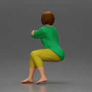 Calm woman sits midair with grace arms folded legs crossed in peace - Only-Games