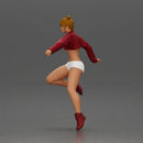 Woman in red crop top and sneakers riding a motorbike - Only-Games