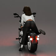 Woman in White Sweater and Black Pants Riding Motorcycle - Only-Games