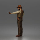 Confident Sheriff Standing Firm in Classic Western Outfit and Hat
