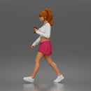 Trendy Girl Walking Confidently with Drink in Stylish Casual Outfit