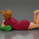 Relaxed Woman Lying on Pillow Taking a Selfie with Phone - Only-Games